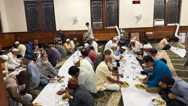 Photo: Dinner was arranged for the participants of the Mahfil.