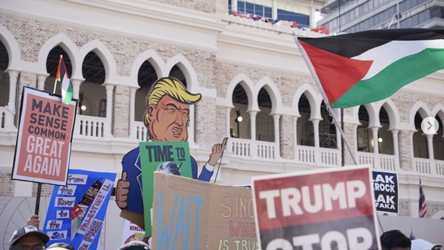 Anti-Trump Protests in Malaysia Opposing Trump’s Visit