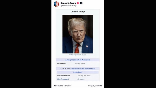 Donald Trump Declares Himself Acting President of Venezuela, Sparking Global Political Shock